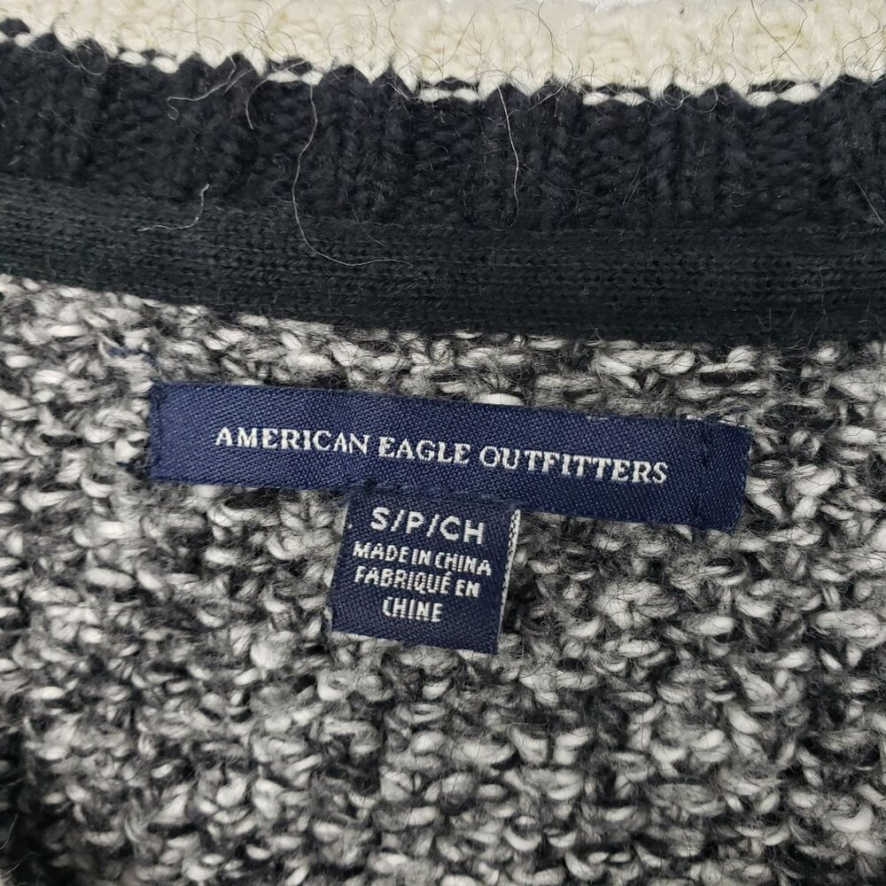 American Eagle Outfitters Womens S Black Gray Knit Bomber Jacket Full Zip - Picture 7 of 12